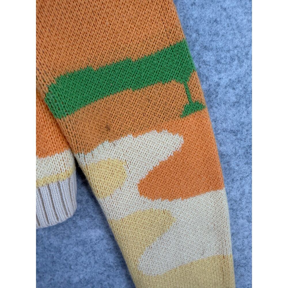 House of Sunny Day Tripper Jacquard Orange/Yellow Cardigan Size US 4 - Picture 11 of 14